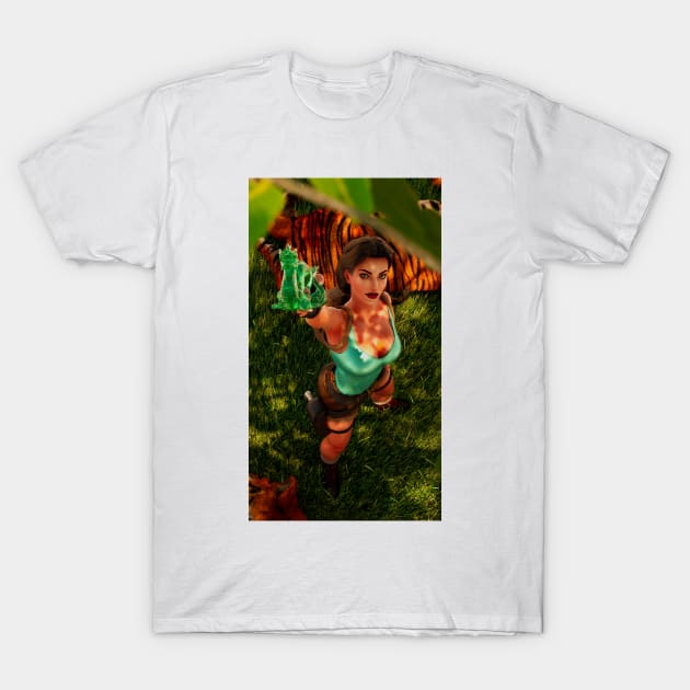 Lara Croft found the jade dragon T-Shirt by James-Cr